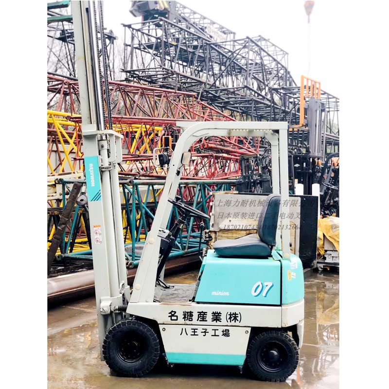 二手小松原裝電動(dòng)叉車0.7噸升高3米小型迷你堆高搬運(yùn)叉車